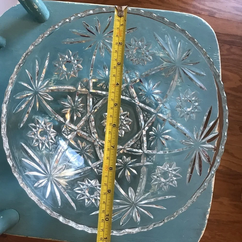 Anchor Hocking ‘Star of David’ Crystal Punch Bowl vintage‎